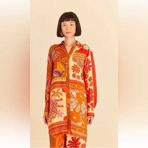 Brand new with tags Farm Rio Forest Mixed Scarves shirt dress